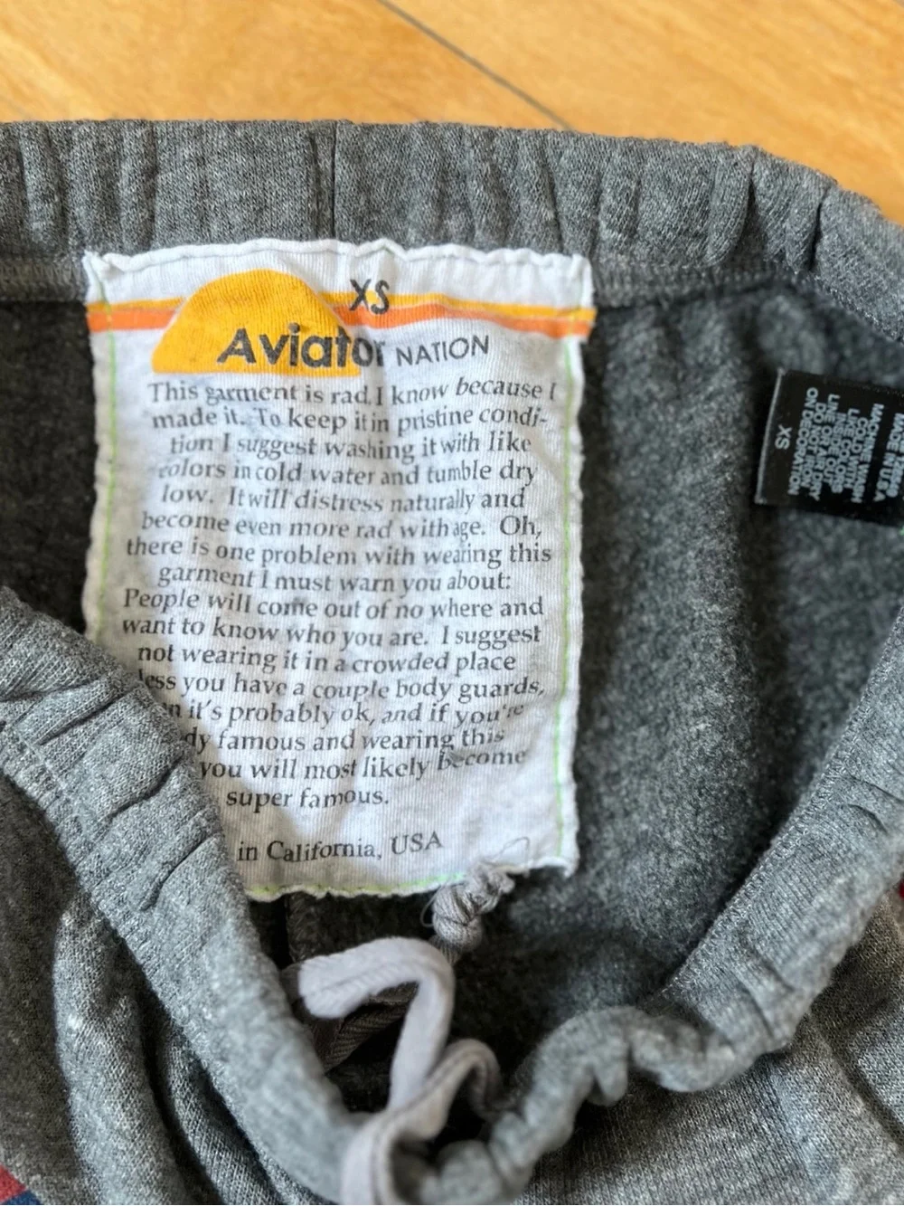 Aviator Nation Logo Sweatpants Heather Grey - XS